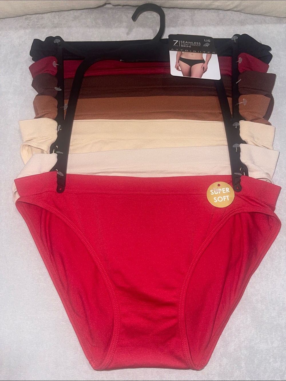 ❤️NEW!!!❤️ Seamless L/G Bikini Briefs Pack - Assorted Neutrals & Red